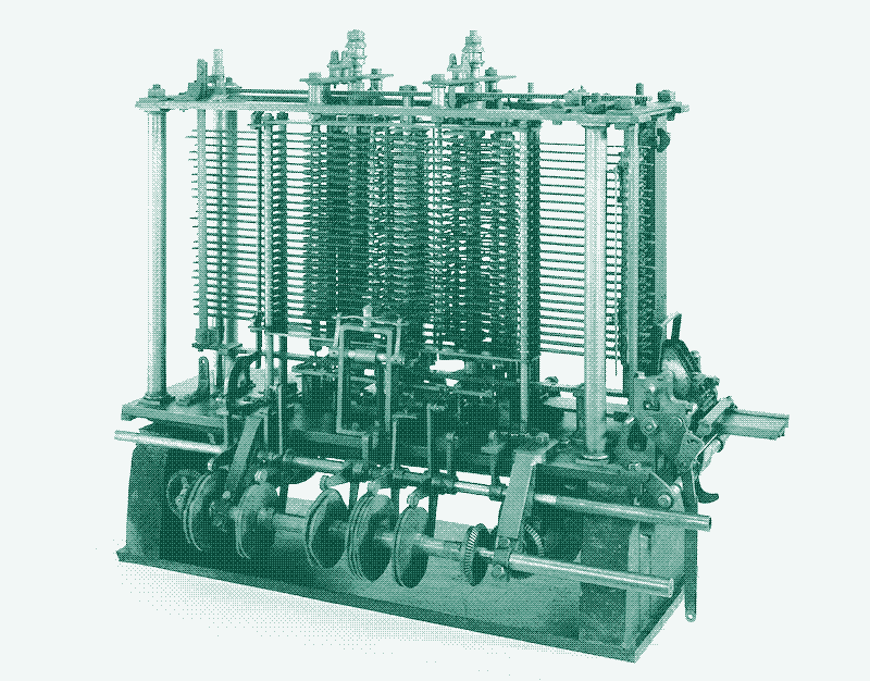 Part of prototype of Charles Babbage’s “Analytical Engine”, Science Museum, London. Source: Wikimedia.