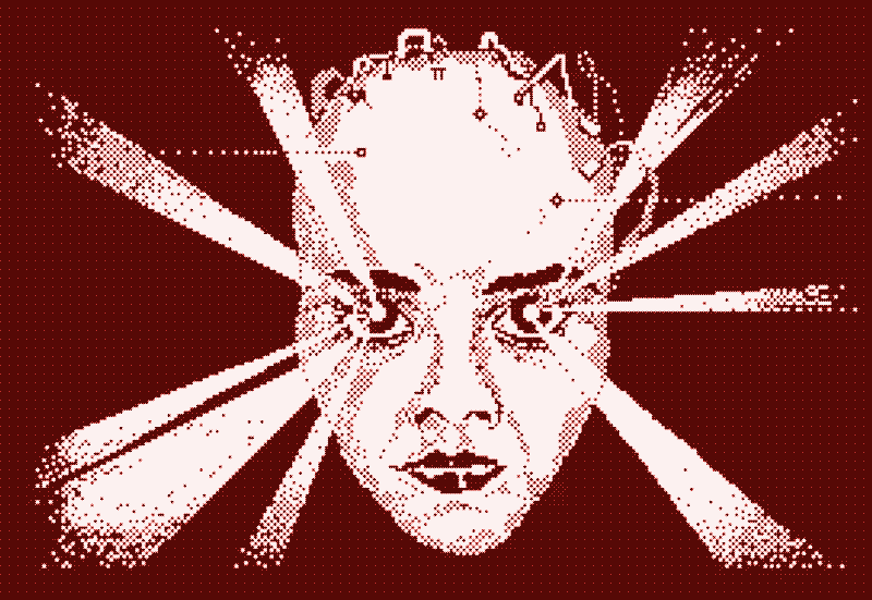 Loading screen for Deus Ex Machina (1984) on the ZX Spectrum.